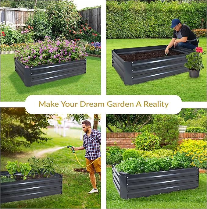 Sunnydaze 11.75" H Raised Metal Garden Bed - Image 4
