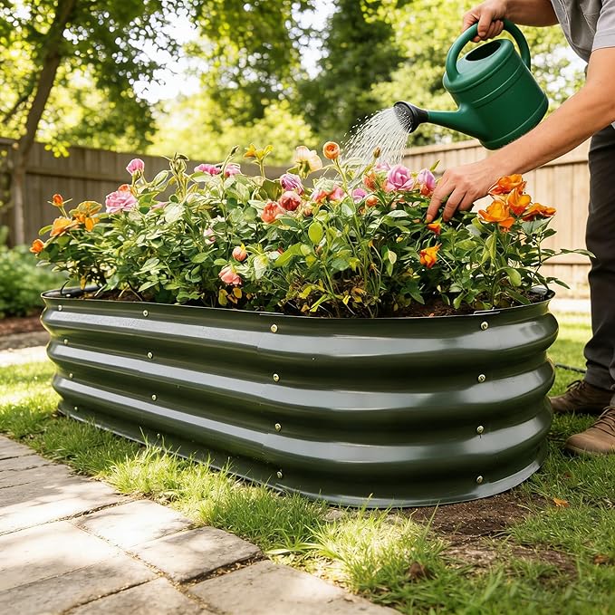 Gardmax 2 Pack Galvanized Raised Garden Bed, Lightweight Planter Boxes Outdoor - Image 7