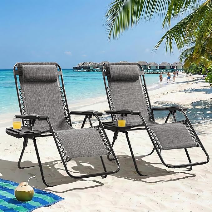 Homall Zero Gravity Chair Patio Folding Lawn Outdoor Lounge Reclining Chair - Image 2