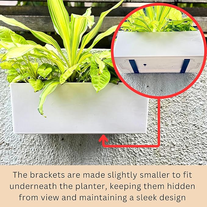 LaLaGreen Wall Planter for Outdoor White Self Watering Rectangular Window Boxes - Image 7