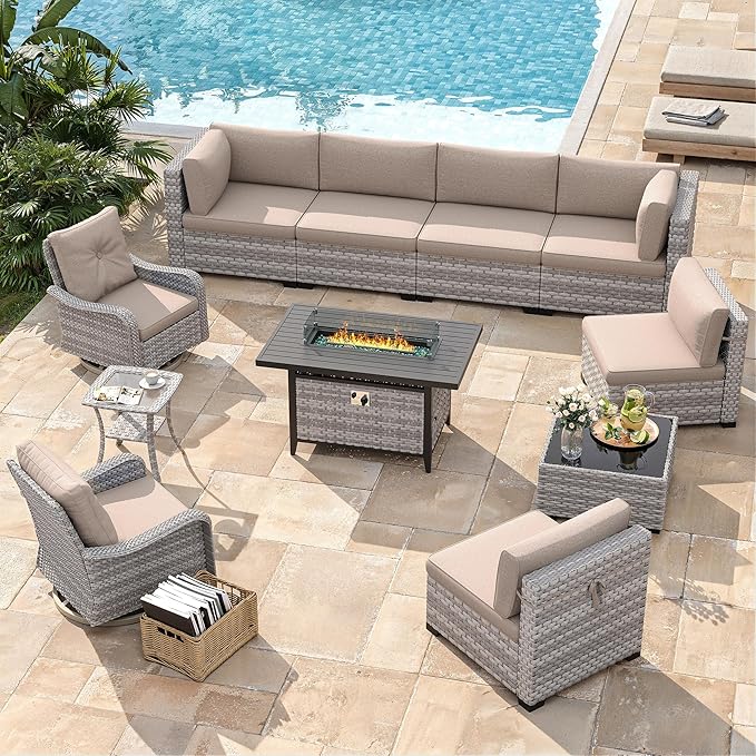 8-Seat Outdoor Wicker Patio Furniture Set - Image 2