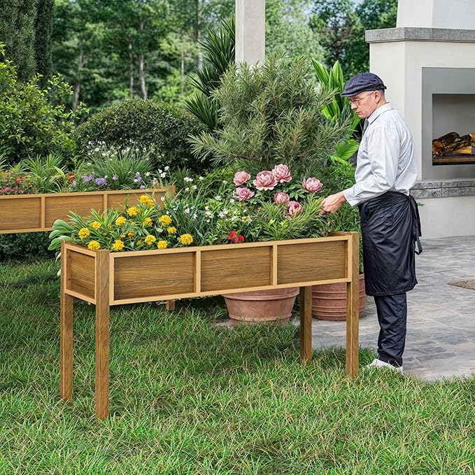 YITAHOME 48x18x30in Raised Garden Bed, Weather Resistant Poly Lumber Planter Box - Image 7