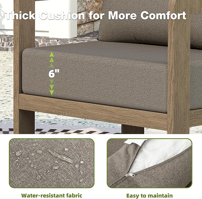 Outdoor Furniture Set, Metal Modern Outside Furniture - Image 3
