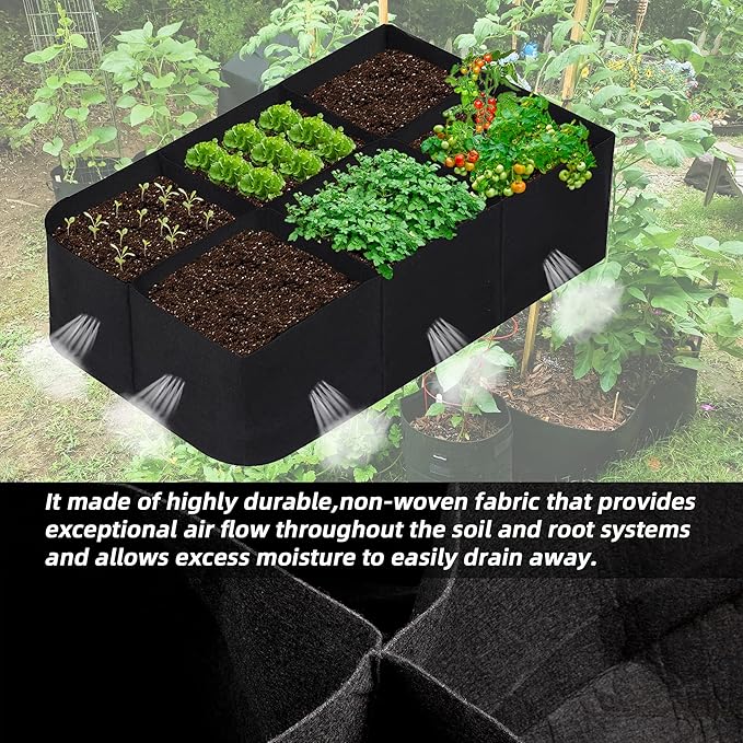 CJGQ Fabric Raised Garden Bed 4x2x1ft Garden Grow Bed Bags - Image 3