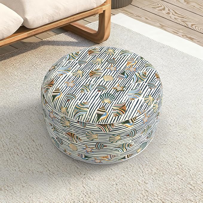 LVTXIII Indoor/Outdoor Extra Large Inflatable Ottoman Pouf D31 x H14 Inch - Image 4