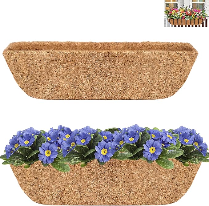 Y&M 24" Coco Liner for Window Box Deck Basket Planter Trough Coconut Fiber by YM