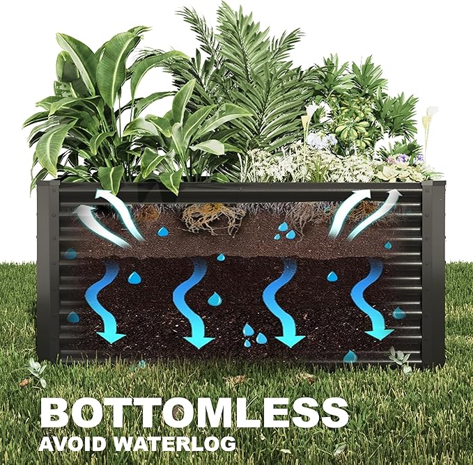 8x2x2ft Raised Garden Bed Kit, Galvanized Planter Garden Boxes Outdoor - Image 6