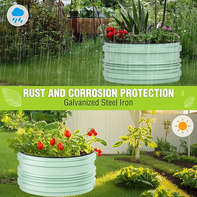 WORKPRO 3Pcs 2x2x1ft Galvanized Raised Garden Bed Set, Rust & Corrosion - Image 4