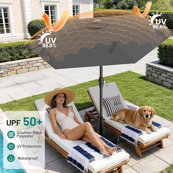 AreShark 7.5FT Patio Umbrella Table Market Umbrella - Image 7