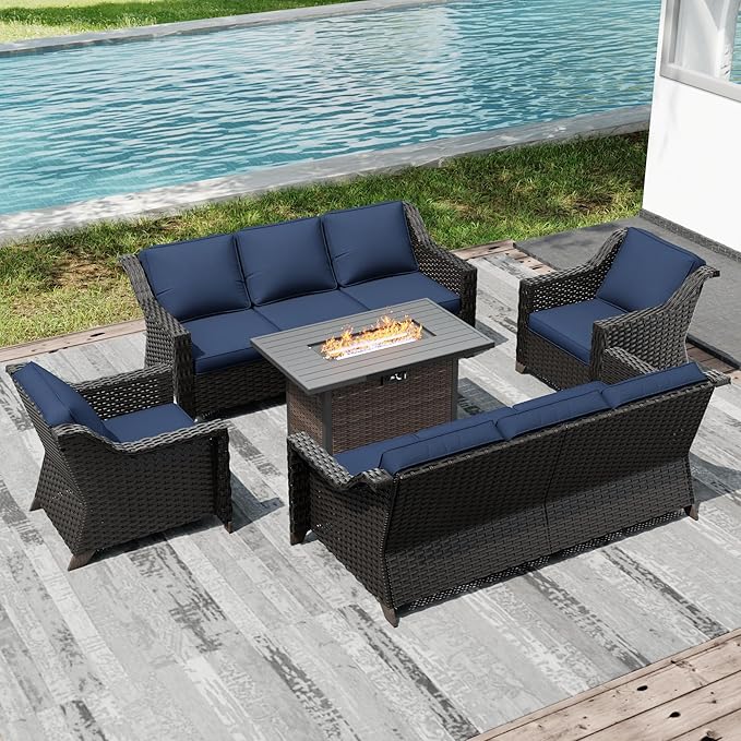 Joyside Wicker Patio Furniture Sets, 5 Pieces Upgraded Large Size Outdoor - Image 6