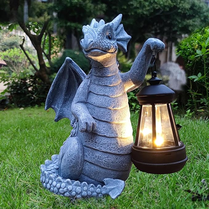 Solar Dragon Garden Statue Decoration by Qobumy