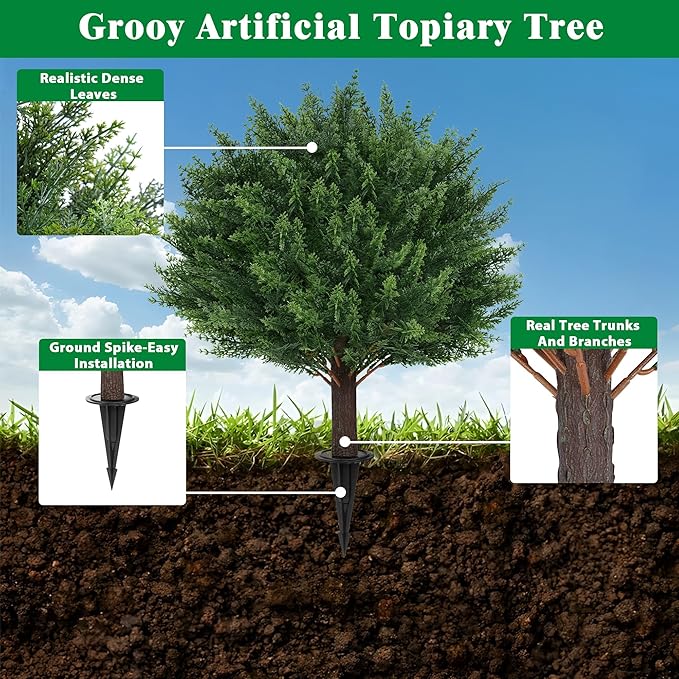 Artificial Cypress Topiary Tree - Image 3