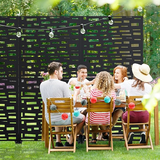 Casaphoria 72" H x 35" W Metal Outdoor Privacy Screen, Freestanding Decorative - Image 8