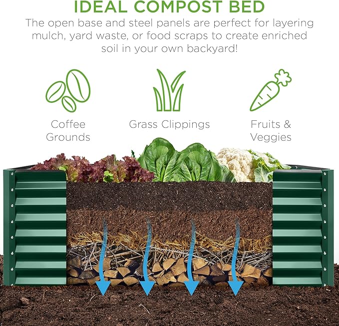 Best Choice Products 8x4x2ft Outdoor Metal Raised Garden Bed, Deep Root Planter - Image 4
