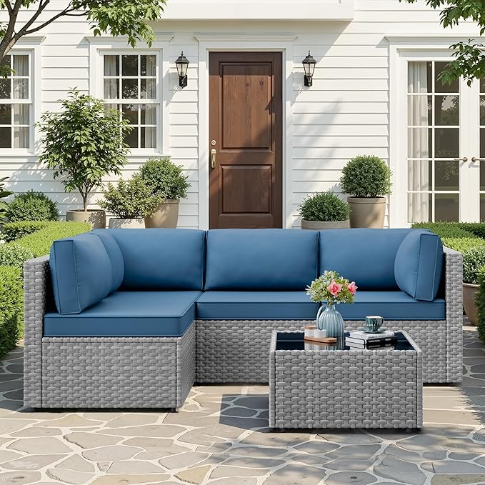 JAMFLY Patio Furniture Sets, 5-Piece Outdoor Patio Furniture by JAMFLY