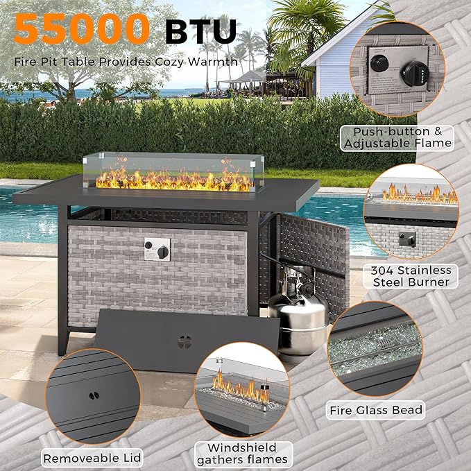 8-Seat Outdoor Wicker Patio Furniture Set - Image 8