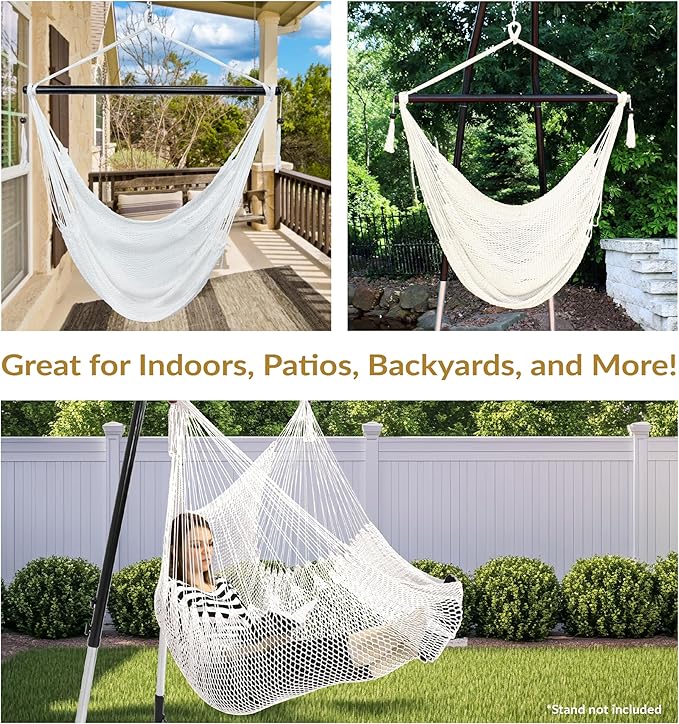 Sunnydaze Outdoor Hammock Chair Swing - Image 5