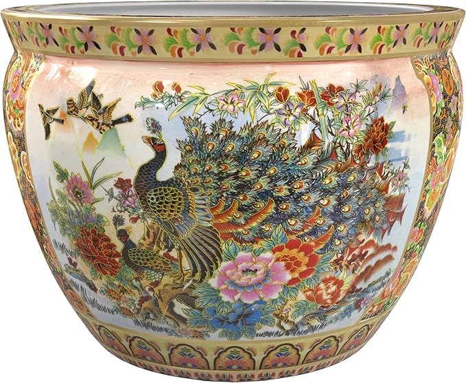 Red Lantern Large 22" Satsuma Porcelain Fishbowl Planter by RedLantern