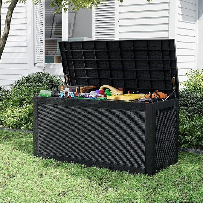 Outdoor Storage Box, Resin Deck Boxes Indoor and outdoor, Waterproof Storage - Image 8