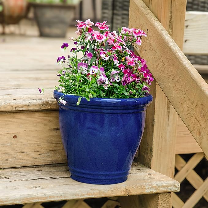 Sunnydaze Round Ceramic Planter - Image 6