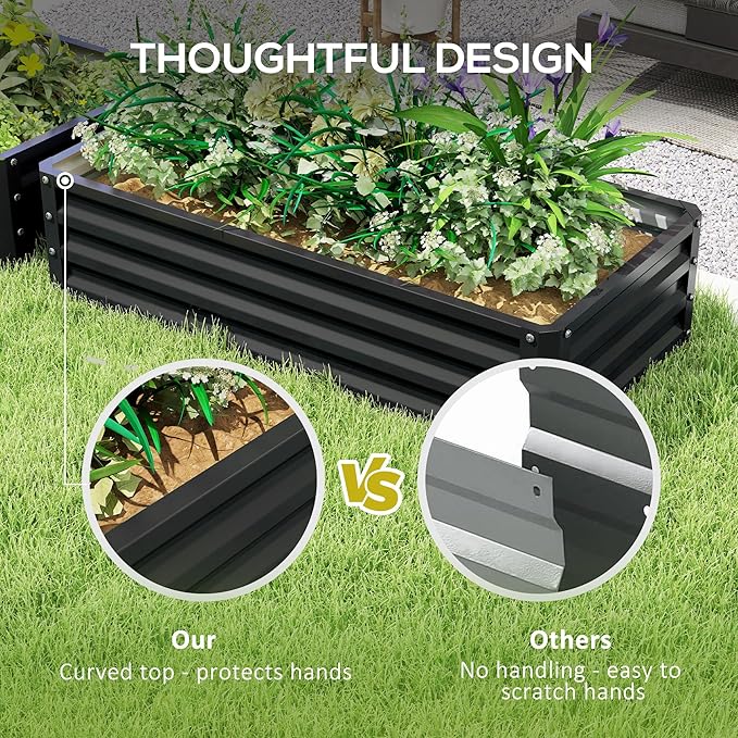 Outsunny Galvanized Raised Garden Bed, - Image 6