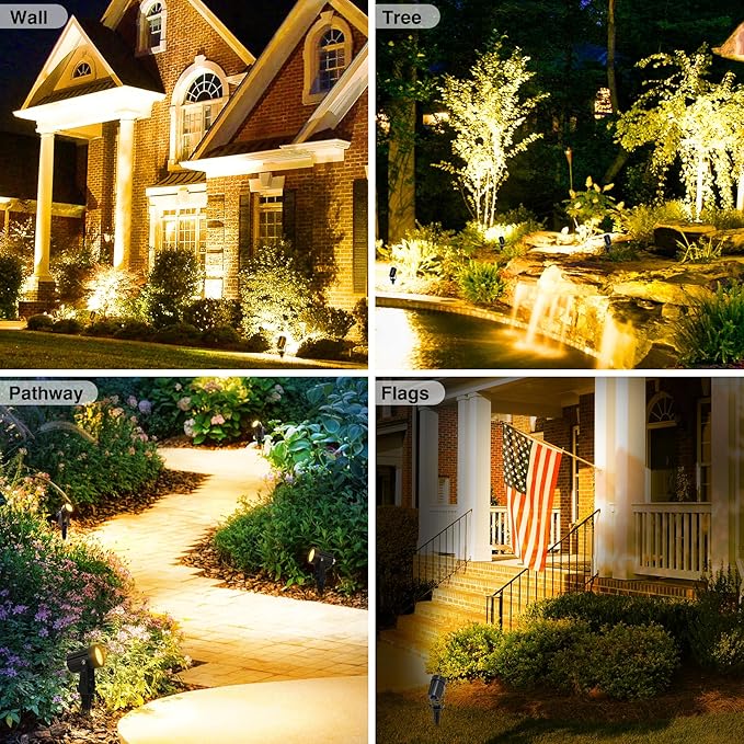 Solar Spot Lights Outdoor, Solar Landscape Spotlights IP65 Waterproof 9.8ft - Image 2