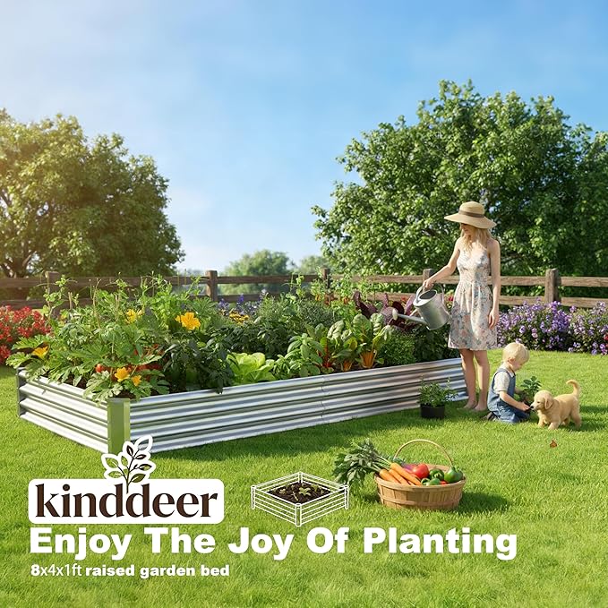 8x4x1ft Galvanized Raised Garden Bed Kit, Galvanized Planter Garden Boxes - Image 2