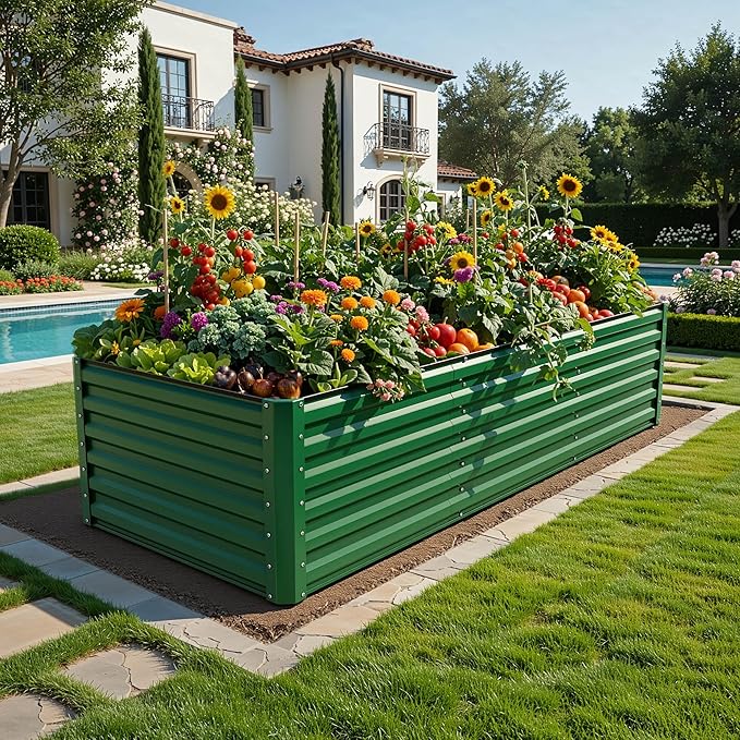 YITAHOME 6pcs 8x4x2 ft Galvanized Raised Garden Bed Kit, Large Metal Planter Box - Image 2