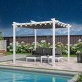 PURPLE LEAF 10' x 10' Outdoor Aluminum Pergola White Heavy-Duty Retractable by Unknown