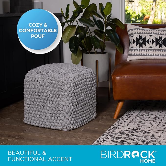 BIRDROCK HOME Buds Pouf Foot Stool Ottoman - Image 6