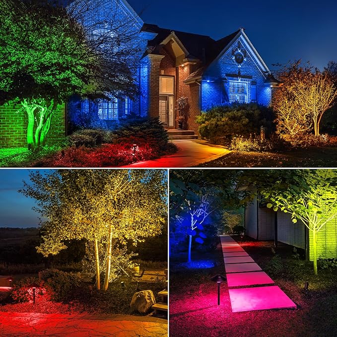 SUNVIE RGBW Landscape Lighting Kit 12V Low Voltage Landscape Lighting - Image 6