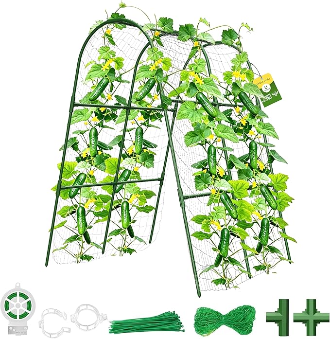 Cucumber Trellis for Raised Bed, U-Shape Garden Trellis for Climbing Plants by MQHUAYU