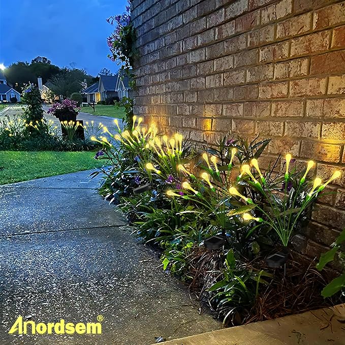 Anordsem Solar Garden Lights Outdoor: 8 Removable PVC Water Drop Light Head 4 - Image 5