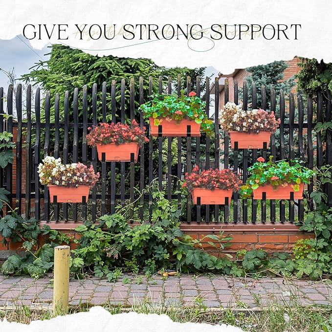 6 Pcs Window Box Brackets Adjustable Planter Box Brackets Heavy Duty Deck - Image 5
