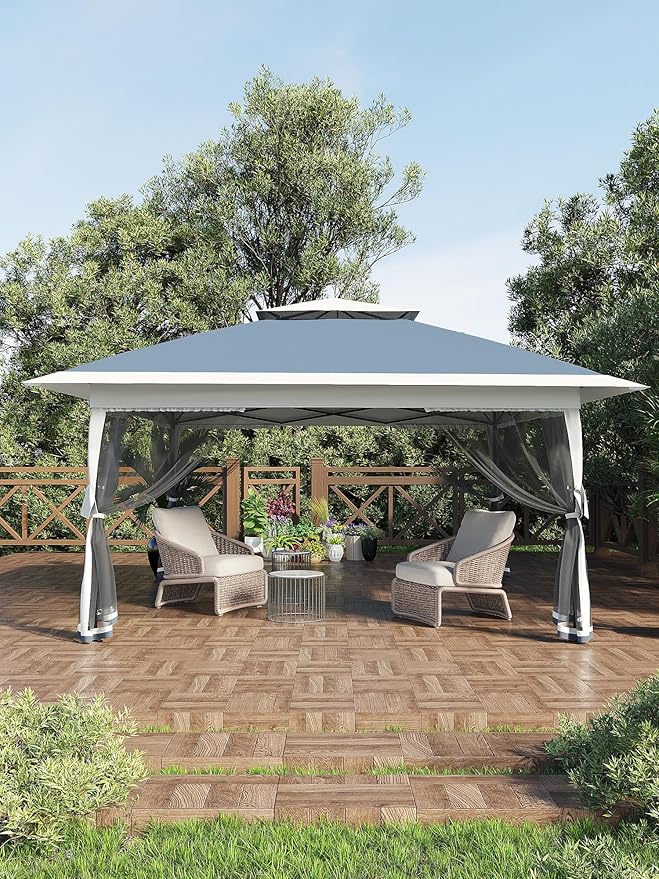 13 X 13FT Pop Up Gazebo, Canopy Tent, Gazebos on Clearance, Patio Folding Canopy - Image 9