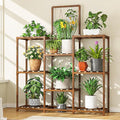 EnHomee Plant Stand Indoor Large Plant Stand Outdoor 5 Tiers Wood Tiered Plants by EnHomee
