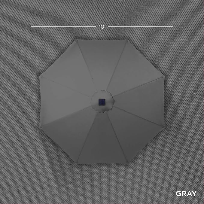 Best Choice Products 10ft Solar Polyester LED Lighted Patio Umbrella w/Tilt - Image 4