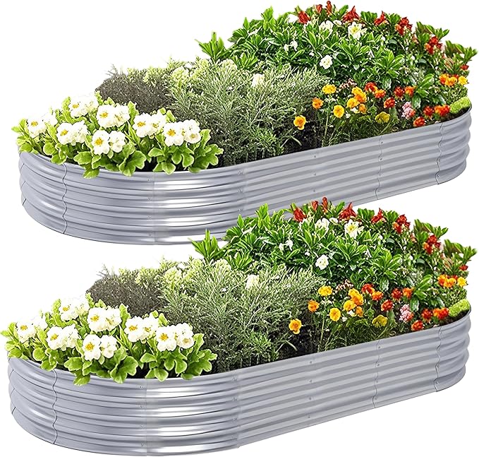 Galvanized Raised Garden Bed, Raised Beds by AmazStove