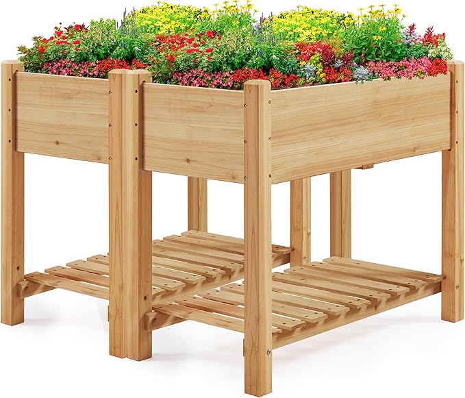 Yaheetech 34x18x30in Horticulture Raised Garden Bed 2pcs Planter Box by Yaheetech
