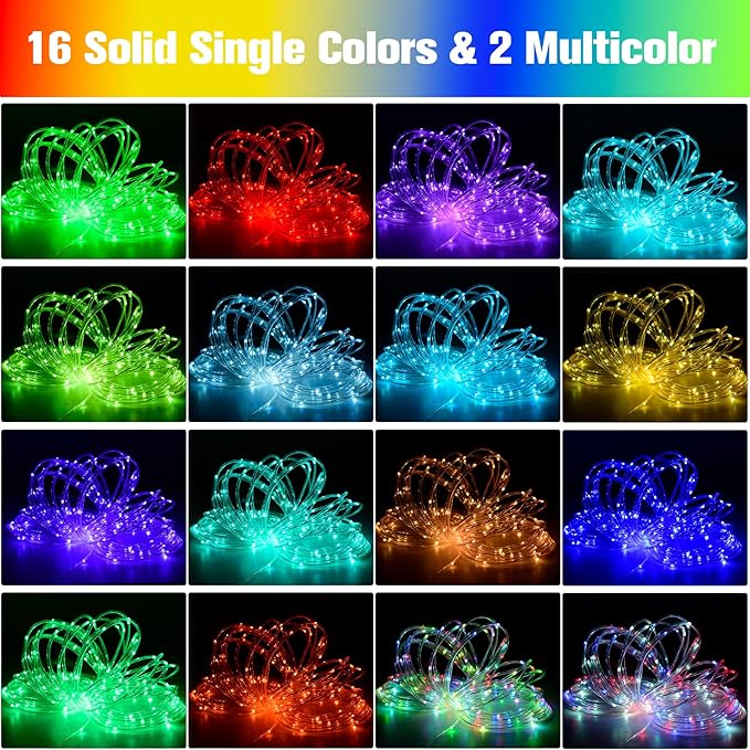 200Ft Rope Lights Outdoor, 18 Colors Changing 610 LED String Lights Plug in - Image 2