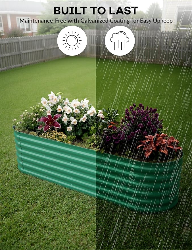 8x2x1.5 ft Galvanized Raised Garden Bed - Image 5
