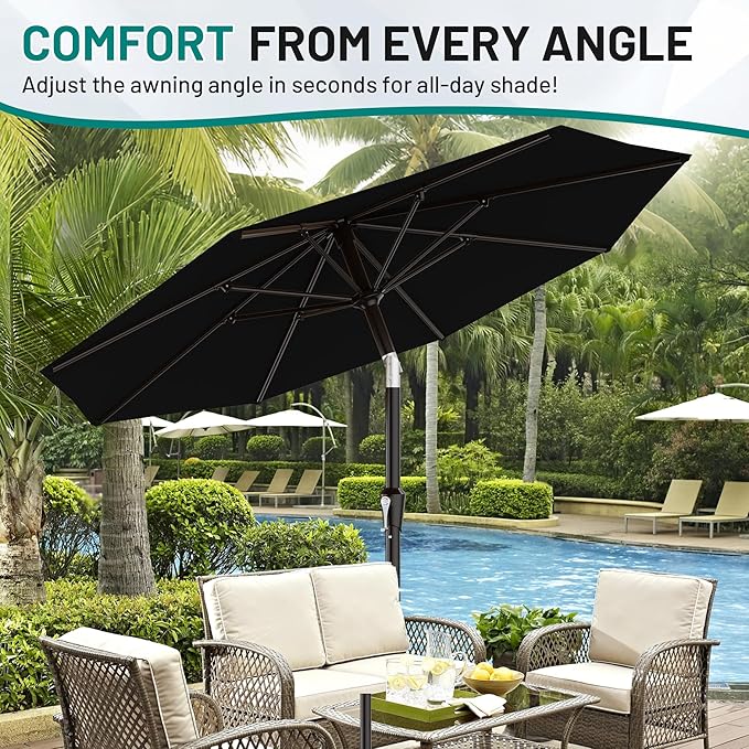 AreShark 9 FT Patio Umbrella for Outdoor, Outdoor Table Umbrella - Image 7