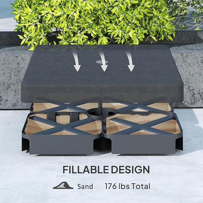Outsunny 4 Piece 176 lbs Cantilever Umbrella Base Weight Set - Image 5