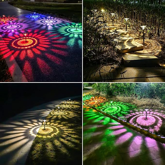 Nupostai Bright Solar Pathway Lights 2 Pack, Color Changing + Warm White LED - Image 6