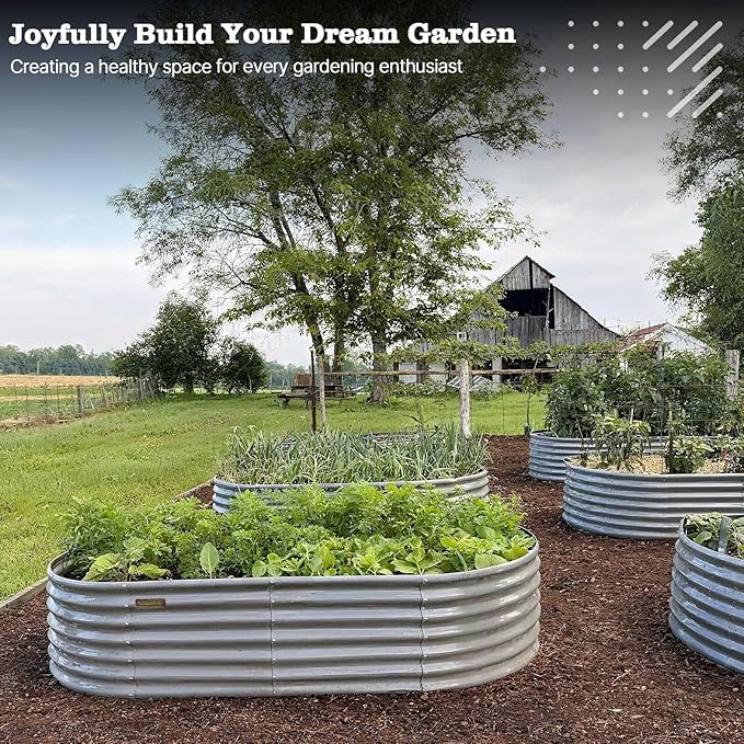 A ANLEOLIFE 6X3X2 ft Galvanized Raised Garden Beds Outdoor, Oval Large Metal - Image 2