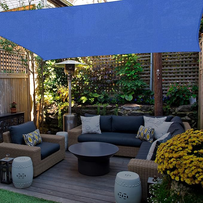 AsterOutdoor Sun Shade Sail Rectangle 6' x 10' UV Block Canopy - Image 9