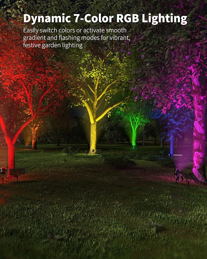 Ofuray Solar Spot Lights Outdoor, RGB Color Changing - Image 2