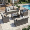 Wisteria Lane 5 Piece Patio Furniture Set, Wicker Outdoor Patio Conversation by WisteriaLane