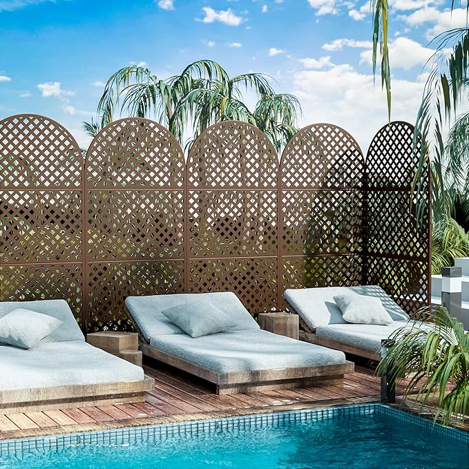 Casaphoria 72" H x 35" W Arched Metal Privacy Screen - Image 2