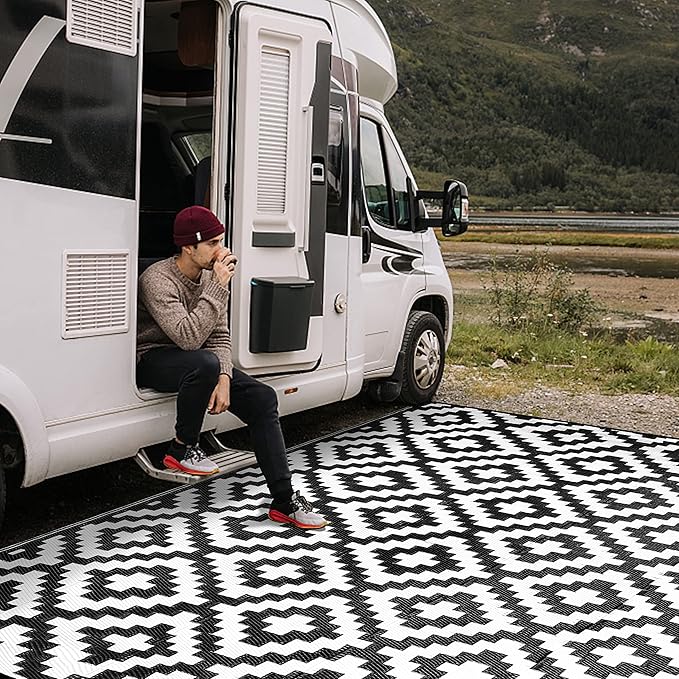 SAND MINE Waterproof Outdoor Rug 6x9 ft, Reversible Mats, Modern Area Rug - Image 6